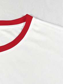 Resyla 女士圆领蝴蝶结樱桃印花休闲通勤短袖T恤 - 彩色 - 查看 3