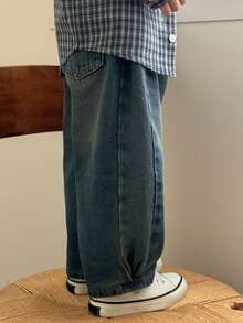 DAZY 男童宽松水洗做旧牛仔裤，休闲复古街头风，四季皆宜