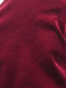 Maija Conjunto de chaqueta y pantalón de pierna ancha de unicolor con cuello de solapa y manga larga para mujer de talla grande, otoño - Burdeos - Ver 9