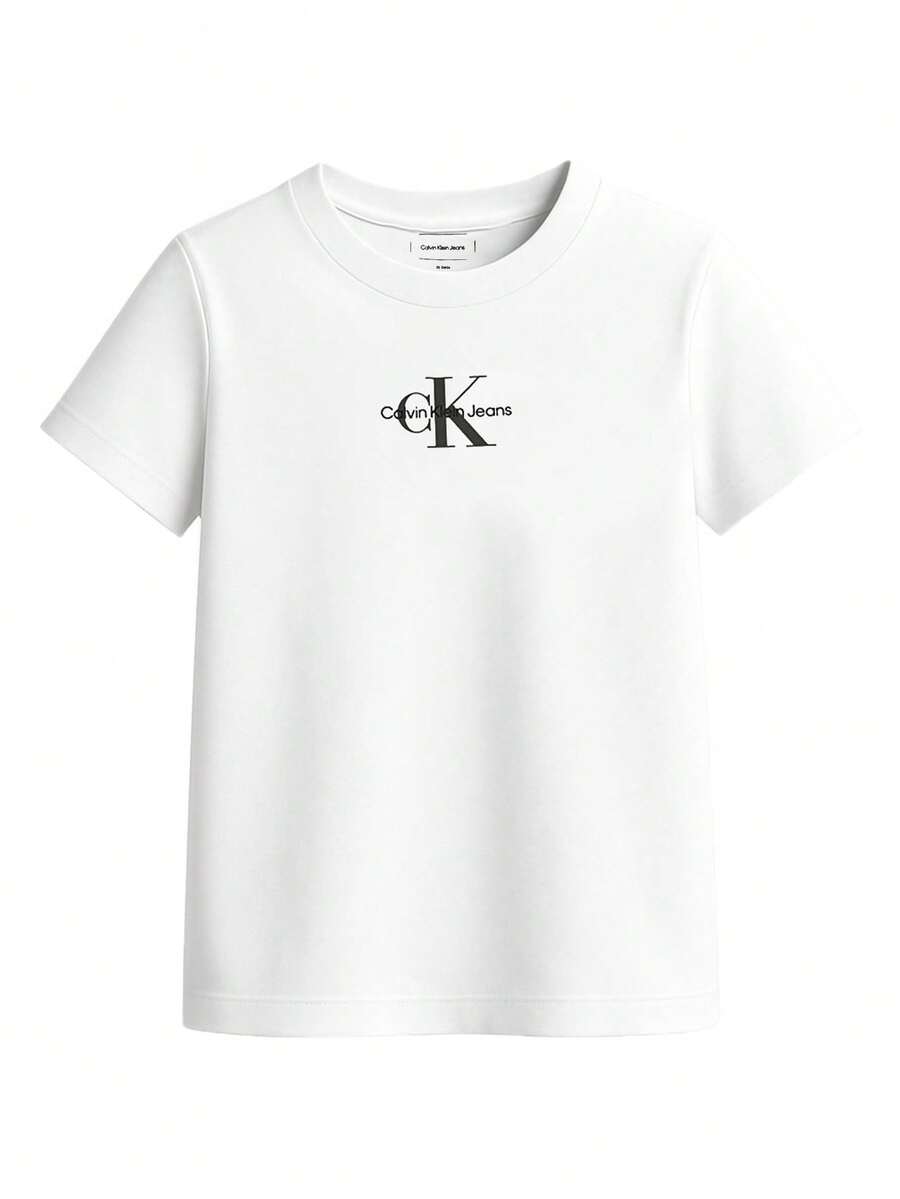Calvin Klein Girls T-Shirt White - Bright white/grey - View 1