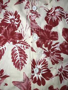 Manfinity Swimmode Conjunto de camisa y pantalones cortos casuales con estampado para hombres de vacaciones - Burdeos - Ver 5