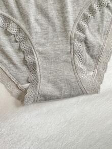 6件套少女简约时尚白色、灰色、蓝色内衣套装 - 彩色 - 查看 3