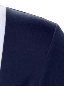 Manfinity Mode 男士时尚拼接设计 Polo 衫，商务休闲风 Polo 衫 - 彩色 - 查看 5