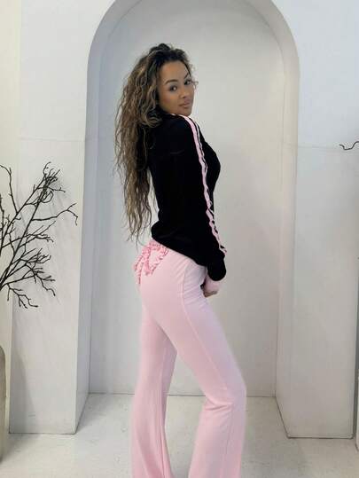 RebeccaVibe 女式复古运动撞色印花立领运动衫