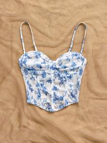 Soleia 浪漫复古花卉网纱吊带背心，适合假日、约会、下午茶、度假、音乐节、波西米亚风、春夏情人节、休闲度假、海滩婚礼、生日外出等场合，尽显优雅休闲度假风情。 - 彩色 - 查看 7