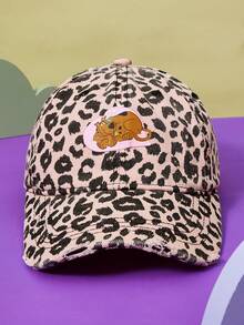 SCOOBY-DOO X SHEIN Mũ lưỡi trai họa tiết da báo và chó thời trang thường ngày dành cho nữ - Hồng - Xem 5