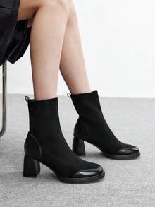 CUCCOO BIZCHIC Women's Casual Versatile Fashion High Heel Ankle Boots For Daily Commute - Black - View 5