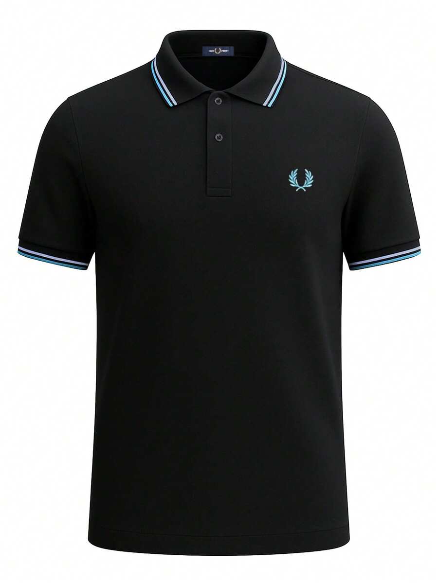 Fred Perry Twin Tipped Men's Polo T-Shirt Black - BLACK/TUR - View 1
