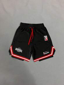 Sport MetroGents 1件男士休闲运动二合一抽绳短裤 - 黑色 - 查看 3