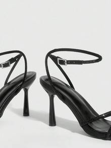 CUCCOO SZL Women's Buckle Design Fashion Daily Wear High Heel Sandals Valentine's Day - Black - View 6