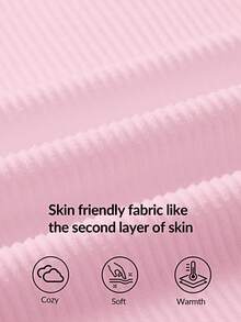 SHEIN BASICS Women's Casual Solid Color Knit Crew Neck Long Sleeve Fitted T-Shirt