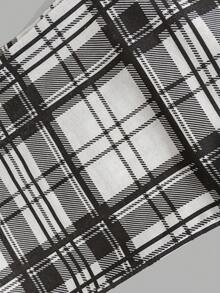 RueChic Men's Comfortable Casual Printed Long Sleeve T-Shirt And Plaid Pajama Pants Set - Beige - View 4