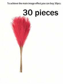 10 cành cỏ lau nhân tạo trang trí phong cách Boho, cỏ lau giả cao lớn, xù xì, dùng để lấp đầy bình hoa, trang trí nhà nông trại, nhà bếp, phong cách Bohemian, trang trí phòng, tiệc cưới (Màu đỏ) - Đỏ - Xem 11