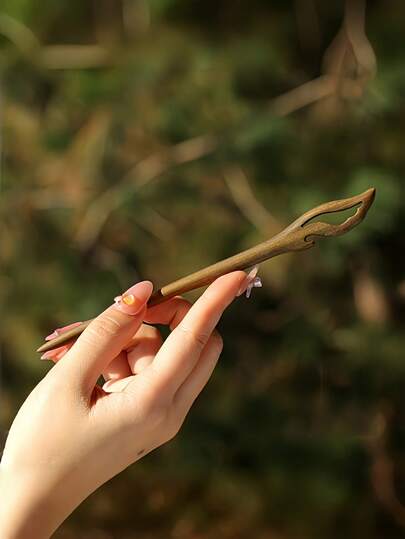 Madebyblanc Vintage Style Sandalwood Hairpin Green Sandalwood Hair Stick Hanfu Hair Accessory For Women Elegant Ancient Hair Clip New Chinese Style Hair Ornament Bridal Hairpiece Handmade Wooden Hairpin Classical Hair Decoration