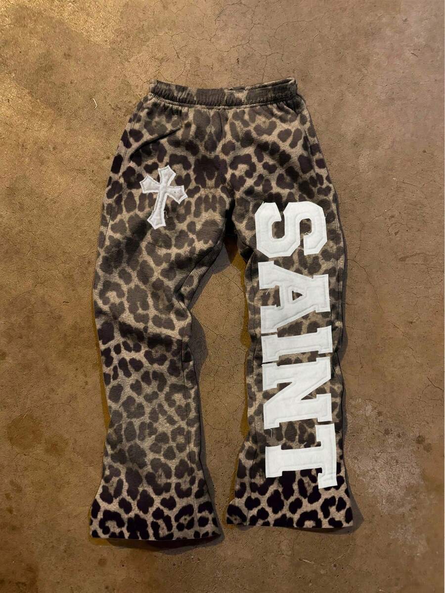 Glimmora Casual Leopard Print Loose Women Pants
