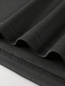 Manfinity Homme Áo Polo nam kiểu dáng thường ngày, họa tiết kẻ caro ghép mảnh, thích hợp cho mùa thu. - Xám - Xem 7