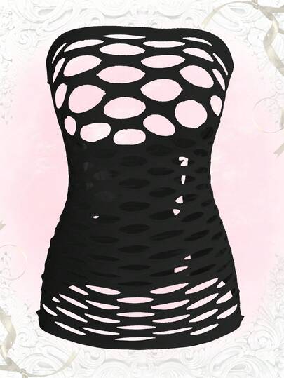 Plus Size Gothic High Elasticity Bandeau Sexy Lingerie