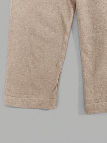 RueChic Men's Comfortable Casual Printed Long Sleeve T-Shirt And Plaid Pajama Pants Set - Beige - View 7