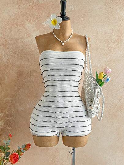 Soleia Bandeau-sparkdräkt med volangdetaljer för kvinnor