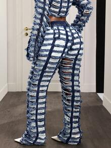 Slaydiva Women's Fashion Distressed Skinny Fit Denim Jeans