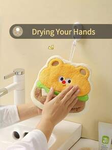 MINKOJA 1pc Hangable Thickened Coral Fleece Hand Towel Baking Themed Design Super Absorbent Fabric Kitchen Bathroom Dual Use Christmas Stocking Fillers Holiday Gift Ideas Cottage Core Aesthetic Must Haves - Multicolor - View 2