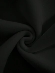 EURMUSE Women's Solid Color Fleece Lined Drawstring Hoodie - Black - View 3