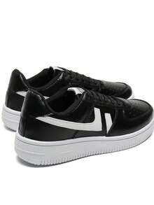 tenis casuales unisex modelo 2609 diseño casual en varios colores - NEGRO BLANCO - Ver 4