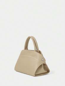SHECARRY Bolsos de mano de unicolor de moda para mujer - Beis - Ver 1
