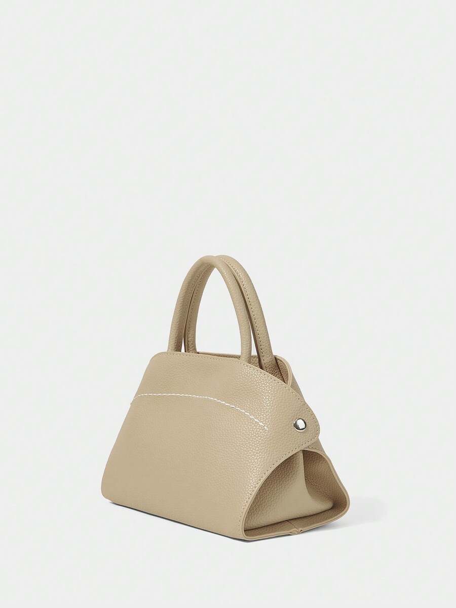 SHECARRY Bolsos de mano de unicolor de moda para mujer - Beis - Ver 1