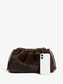 MUSERA Túi cầm tay nữ, Túi cầm tay có dây rút, Da lộn, Thời trang, Thanh lịch, Đơn giản, Cá nhân hóa, Đa năng, Cổ điển, Đi làm, Văn phòng, Hẹn hò, Hàng ngày, Mua sắm, Trà chiều - Cà phê nâu - Xem 4