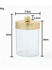 Reinigungsstäbchen Aufbewahrungsbox (Kunststoffmaterial), geeignet für Kommode, Badezimmer und Schreibtisch Aufbewahrung usw. - Transparentes Gold - Übersicht 8