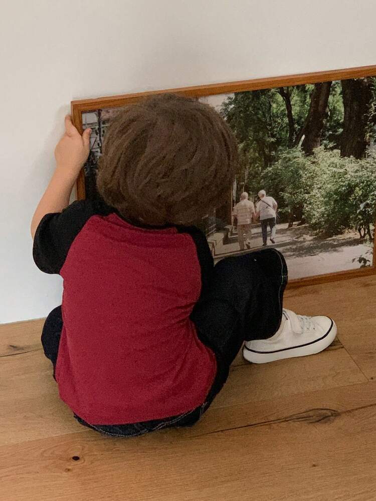 Baby Boys' Round Neck Contrast Raglan Sleeve Casual Street Style Short Sleeve Top Summer