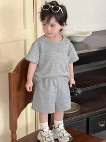 DAZY 2pcs Toddler Boys' Casual Round Neck T-Shirt And Pants Set - Grey - View 6