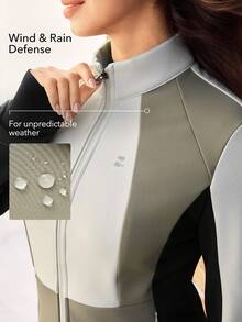 OutZeal Women Water-Resistant Thermal Lined Stand Collar Thumbhole Slim Outdoor Jacket Winter Fall Hiking Camping - Multicolor - View 3