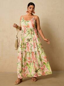 Travachic Đầm maxi đi biển cỡ lớn in hoa không tay dành cho nữ - Nhiều màu - Xem 4