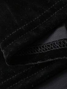 Dazy Tall Tall Women's Lace Patchwork Backless Hollow-Out Elegant Velvet Casual Long Bodycon Dress - Black - View 8