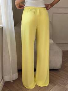 CovetEZ Women's Casual Wear 2026 New Style Basic Sweet Fashion Home Wear Versatile Yellow Cartoon Cute Bear Casual Pants - Pale Yellow - View 2