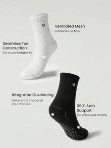 GLOWMODE 3 Pairs Make A Move Grip Scrunch Crew Socks - Multicolor - View 4