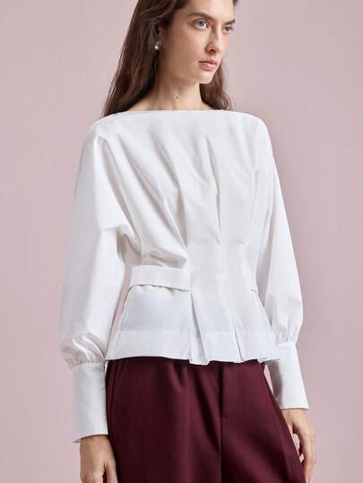 Ontre 2026 Spring/Summer Women's Loose Fit Top, Suitable For 5-15°C, Spring/Summer Wear, Work, Office, Professional Women, Business Casual, Daily, Autumn Styling, Christmas Attire, Urban Chic, Minimalist Elegant