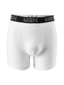 Manfinity Underwear&Sleepwear Basics 4pcs/Set Men's Comfortable Minimalist Letter Waistband Boxer Briefs - Multicolor - View 3