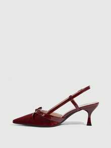 CUCCOO SZL Women's Fashionable Elegant Party Pumps With Bow Decor Pointed Toe Valentine's Day - Red - View 9