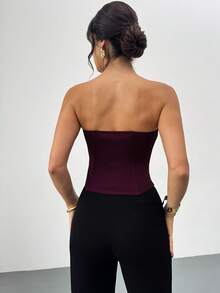 Firerie Women's Casual Elegant Tight-Fitting Camisole Top, Autumn/Winter Layering Undershirt, Classic Wardrobe Essential - Red Violet - View 2