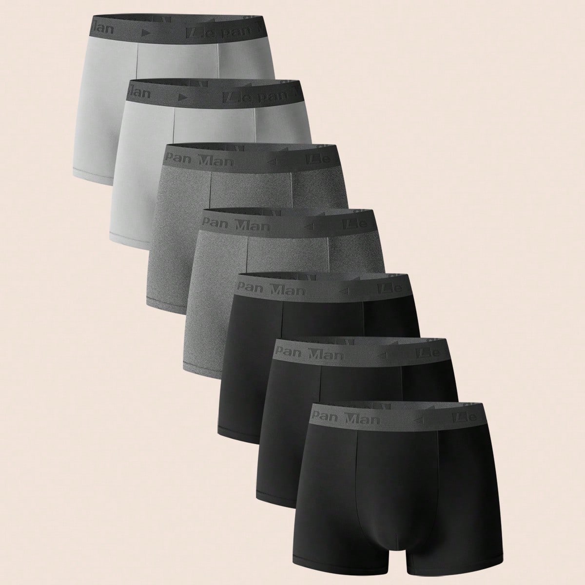 Set de 7 calzoncillos tipo bóxer simples y cómodos para hombres
