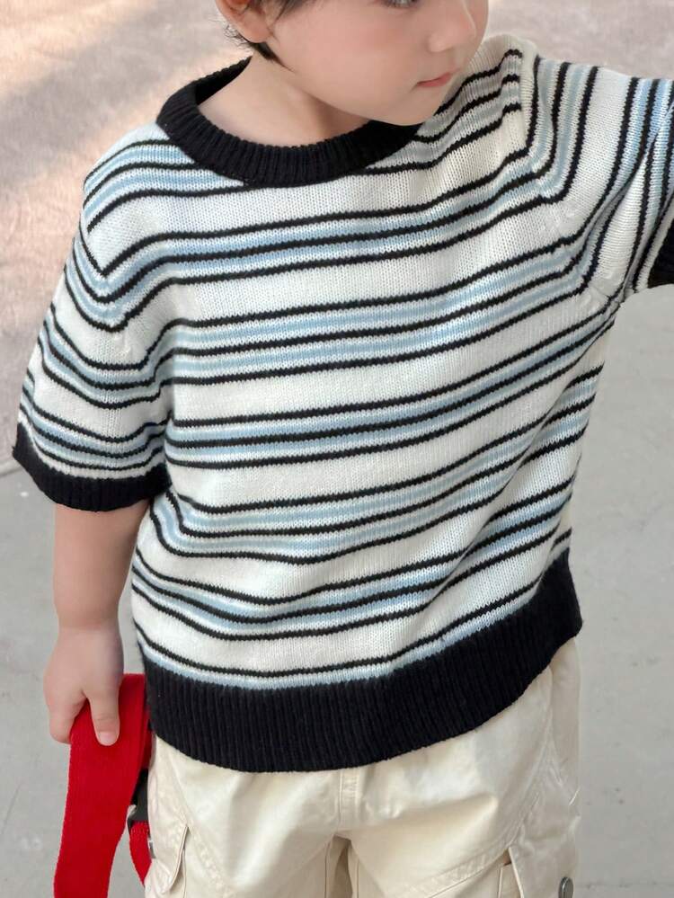 Baby Boys' Round Neck Short Sleeve Korean Style Top Spring