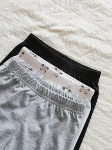 Vintaside Kids Bộ 3 món cho bé gái, gồm áo thun dài tay và quần in hình mèo hoạt hình, thích hợp mặc hàng ngày vào mùa xuân/thu. - Nhiều màu - Xem 6