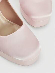 CUCCOO LuxiPop Zapatos de tacón alto con diseño de hebilla y suela gruesa, adecuados para ocasiones de fiesta - Rosa Pálido - Ver 4