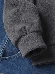 SHEIN Tween Girls' Loose Casual Hooded Cardigan Jacket, Suitable For Autumn/Winter Everyday Wear Essentials Hoodie - Light Grey - View 7