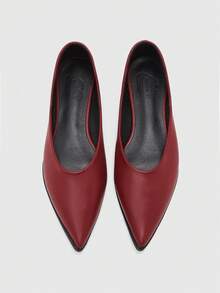 CUCCOO BIZCHIC Bailarinas de punta fina versátiles para mujer - Burdeos - Ver 2