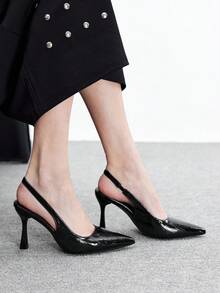 CUCCOO BIZCHIC 女士时尚百搭尖头高跟鞋 - 黑色 - 查看 4