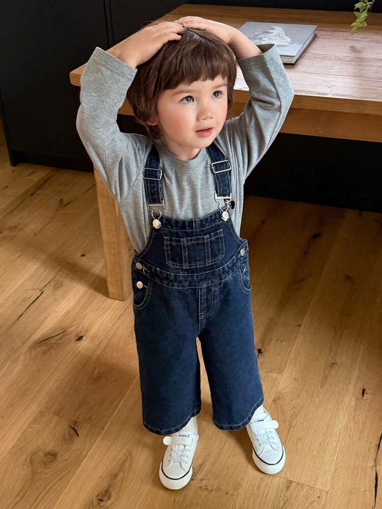 Baby Boy Casual Washed Vintage Korean Style Denim Overalls